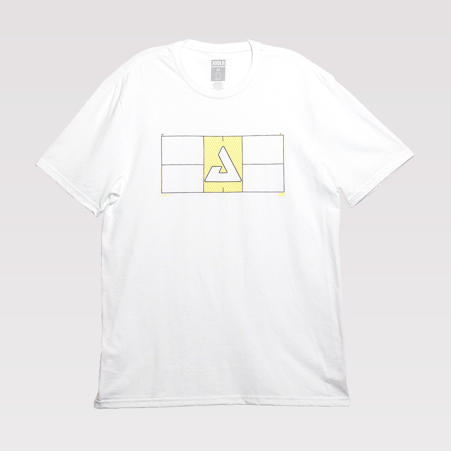 White background, product image of a white JOOLA Pro IV Court Short Sleeve Graphic Tee.