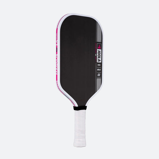 White background, angled product image of the JOOLA Tyson McGuffin Pro IV Pickleball Paddle. 14mm.