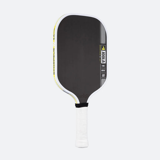 White background, product image of the JOOLA Anna Bright Scorpeus Pro IV Pickleball Paddle, 14mm.
