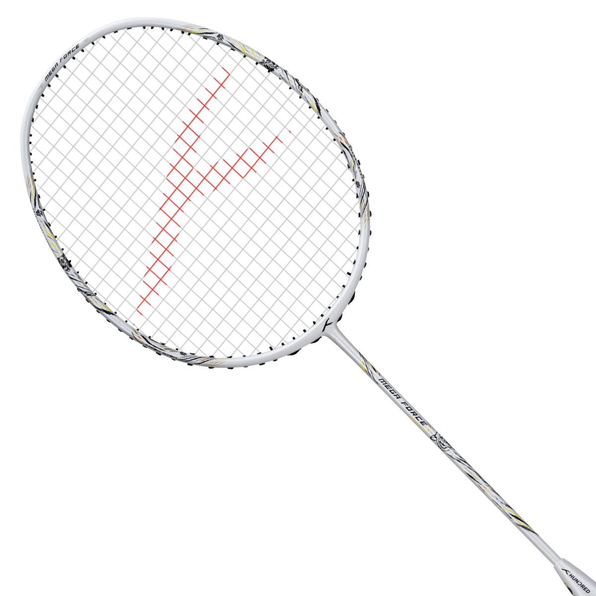 Hundred MegaForce White Strung Badminton Racket