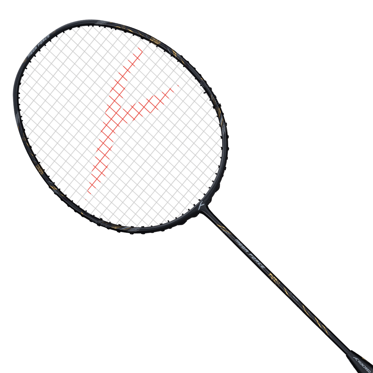 Hundred MegaForce Dark Grey Strung Badminton Racket