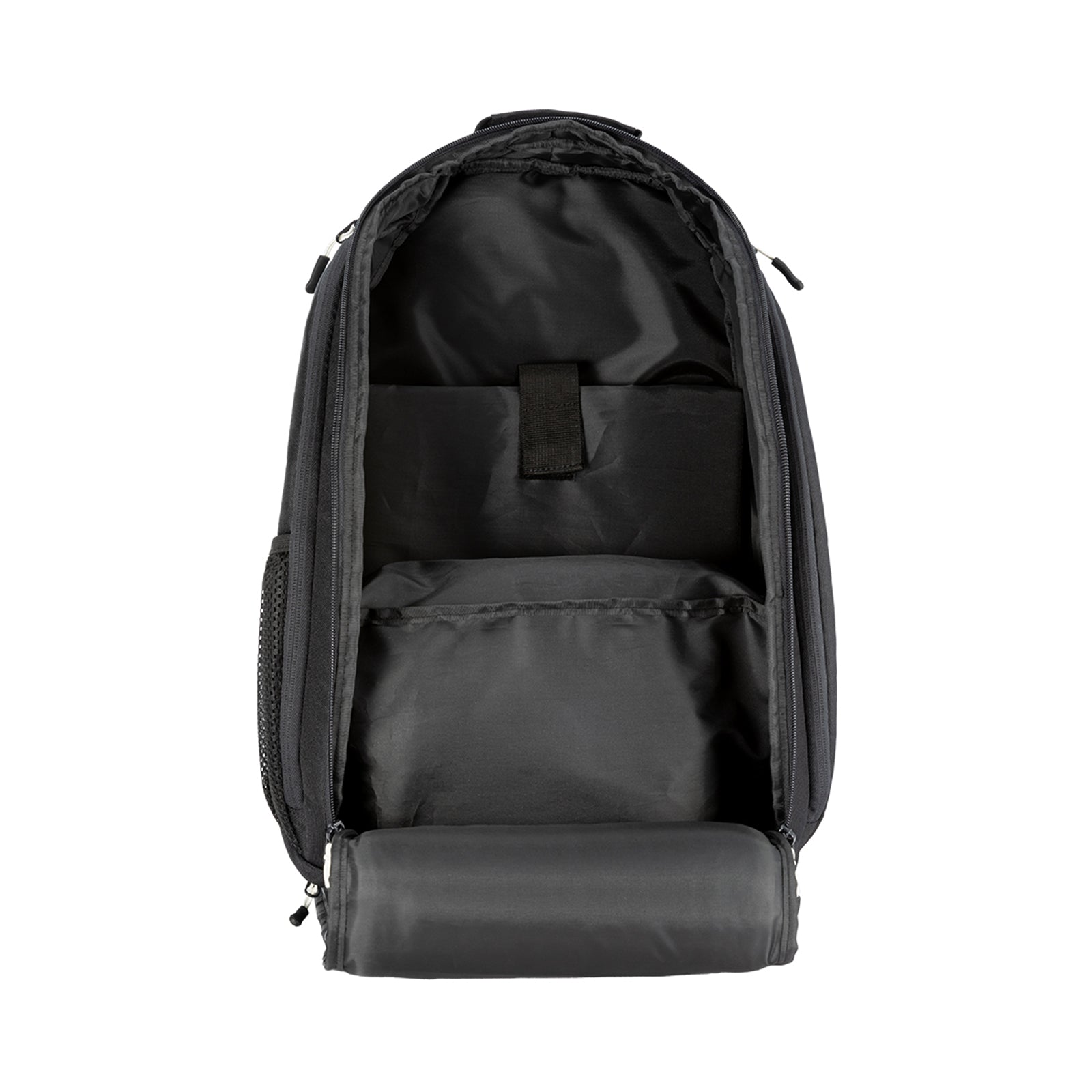 White background, product image showing the JOOLA Vision II backpack fully unzipped.
