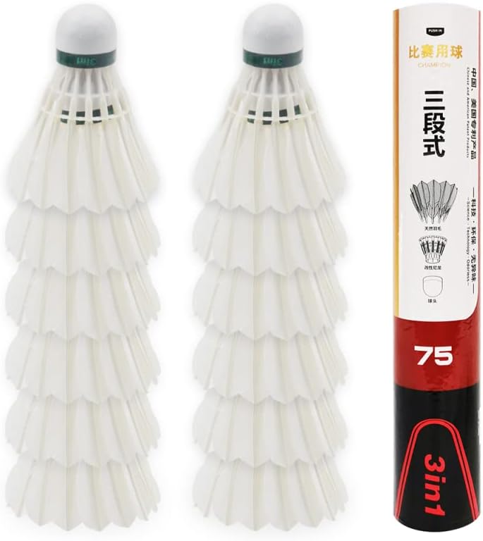 Dmantis D75 3in1 Competition Training Badminton Shuttlecocks Durable Duck Feather. Pack of 3