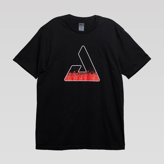 White background, product image of a black JOOLA Men?ôs Lava Symbol Short Sleeve Graphic Tee.