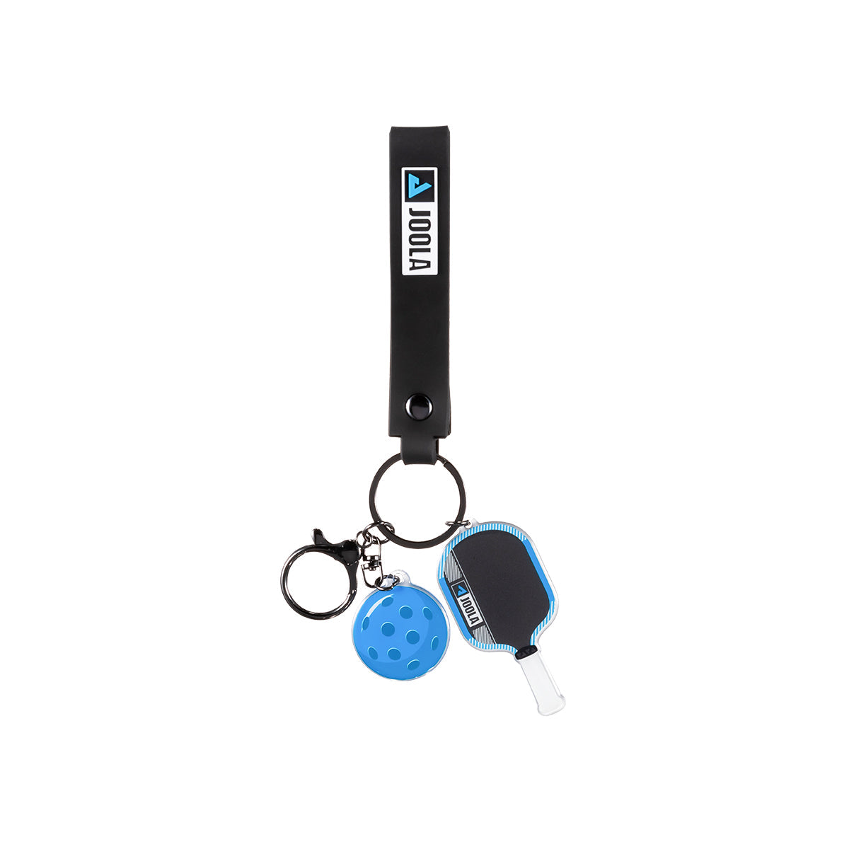 Hyperion Pro IV keychain with paddle and ball charms on a white background
