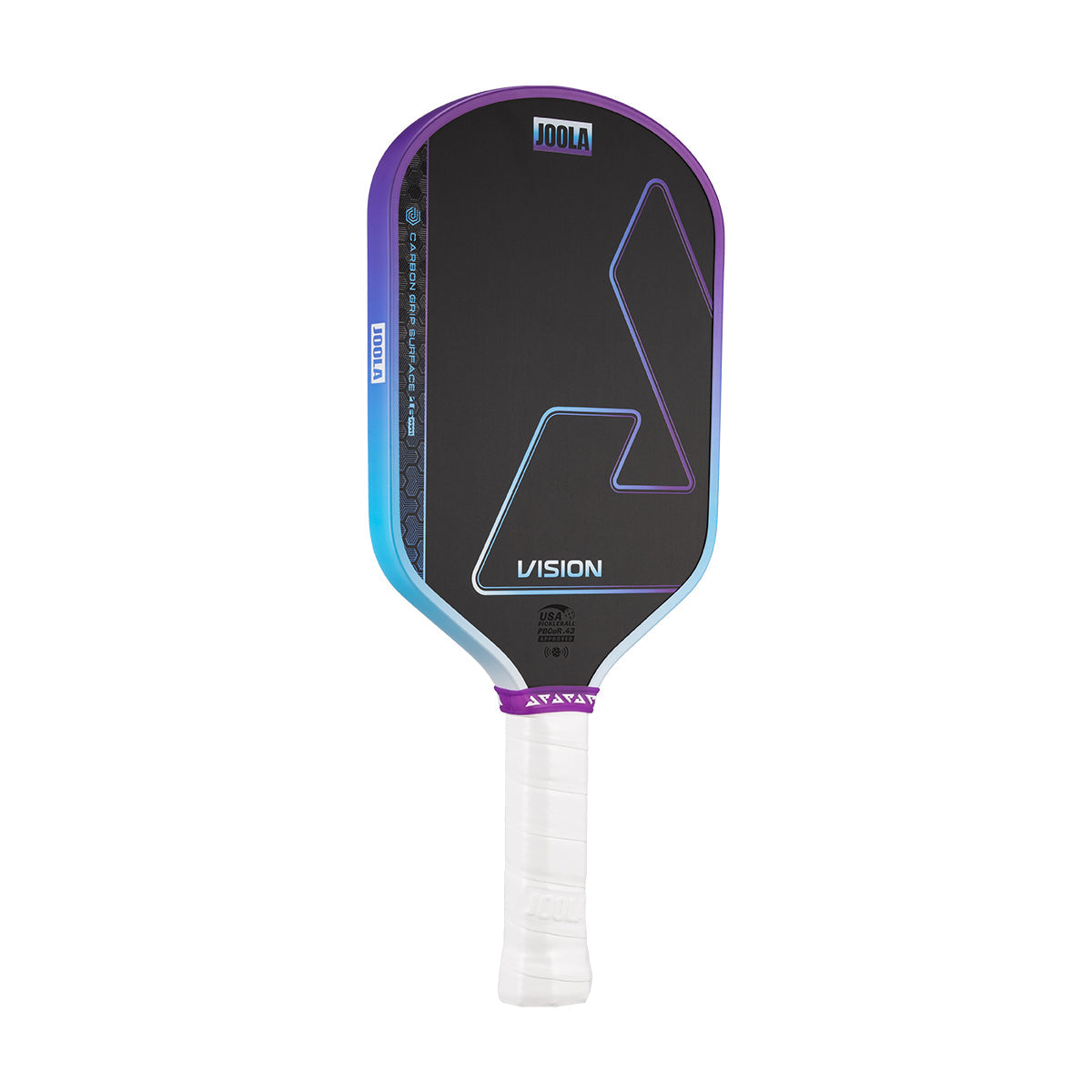 White background, image of a JOOLA Hyperion Vision pickleball paddle.