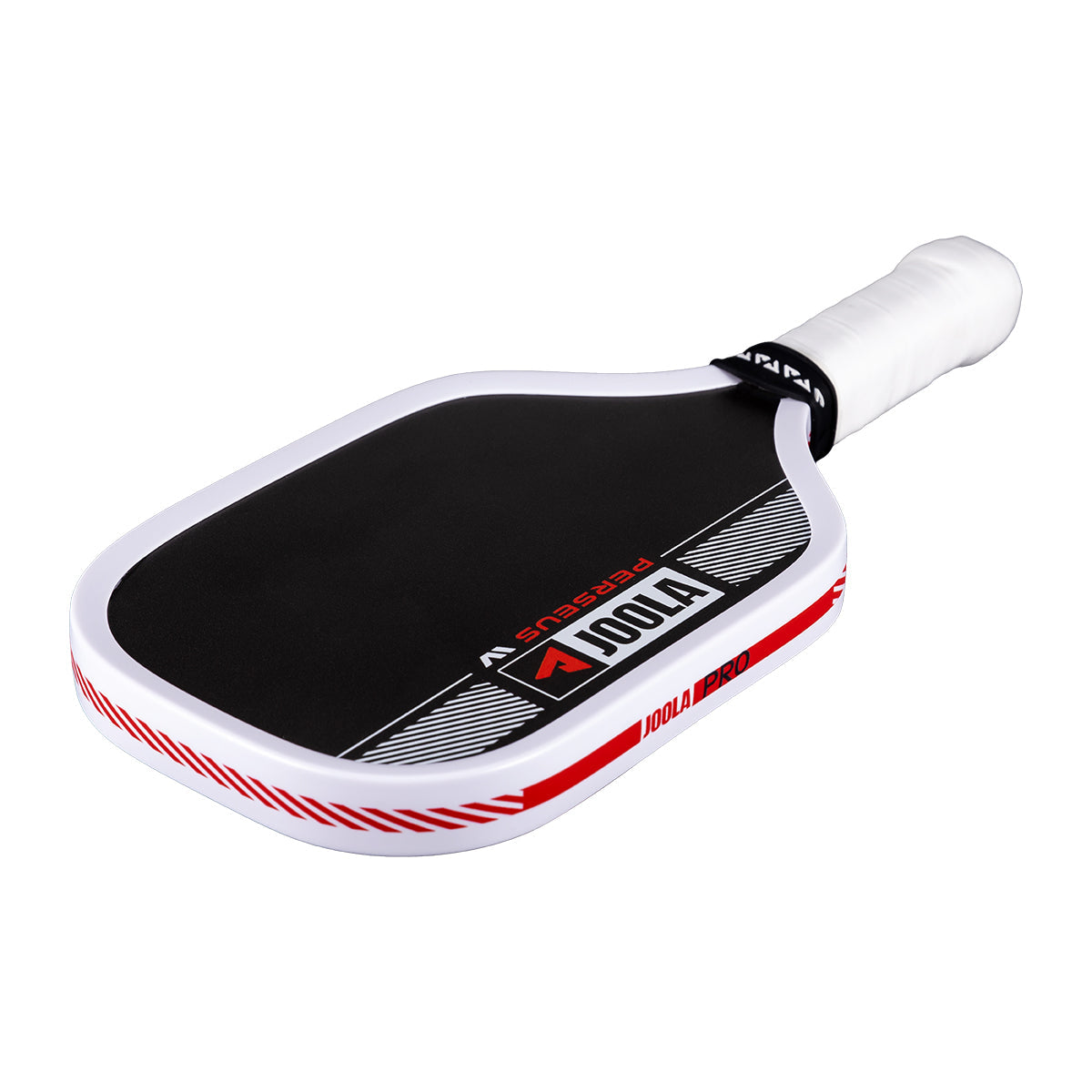 White background, angled view of the JOOLA Perseus Pro IV replica miniature paddle.