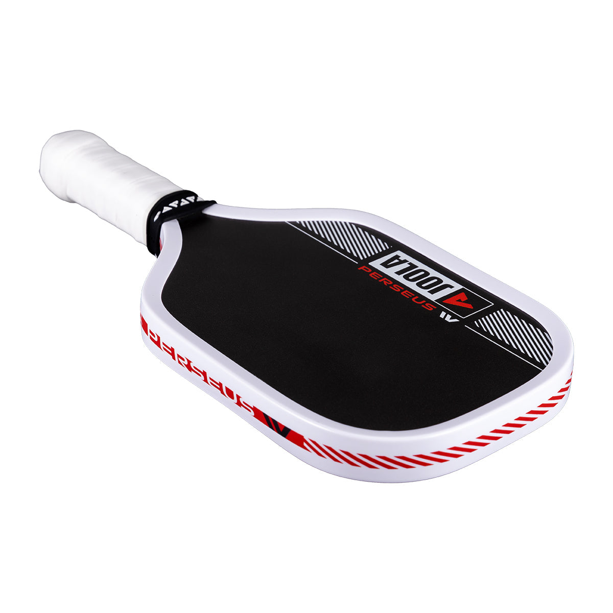 White background, angled view of the JOOLA Perseus Pro IV replica miniature paddle.