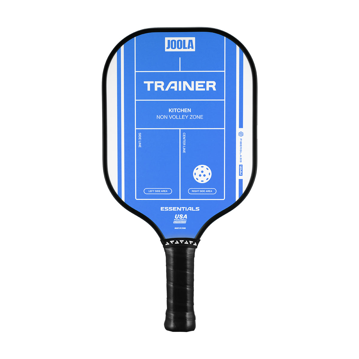 White background, JOOLA Trainer paddle with Blue surface.