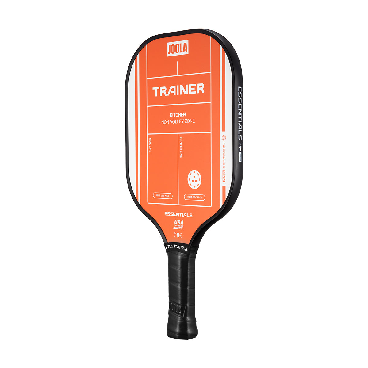 White background, JOOLA Trainer paddle with Orange surface.