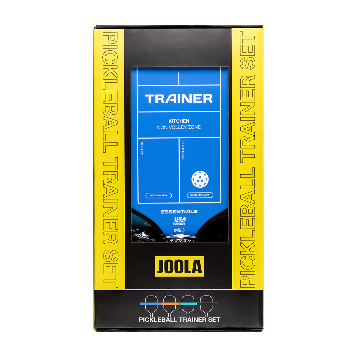 White background, product image of the JOOLA Pickleball Trainer Set.