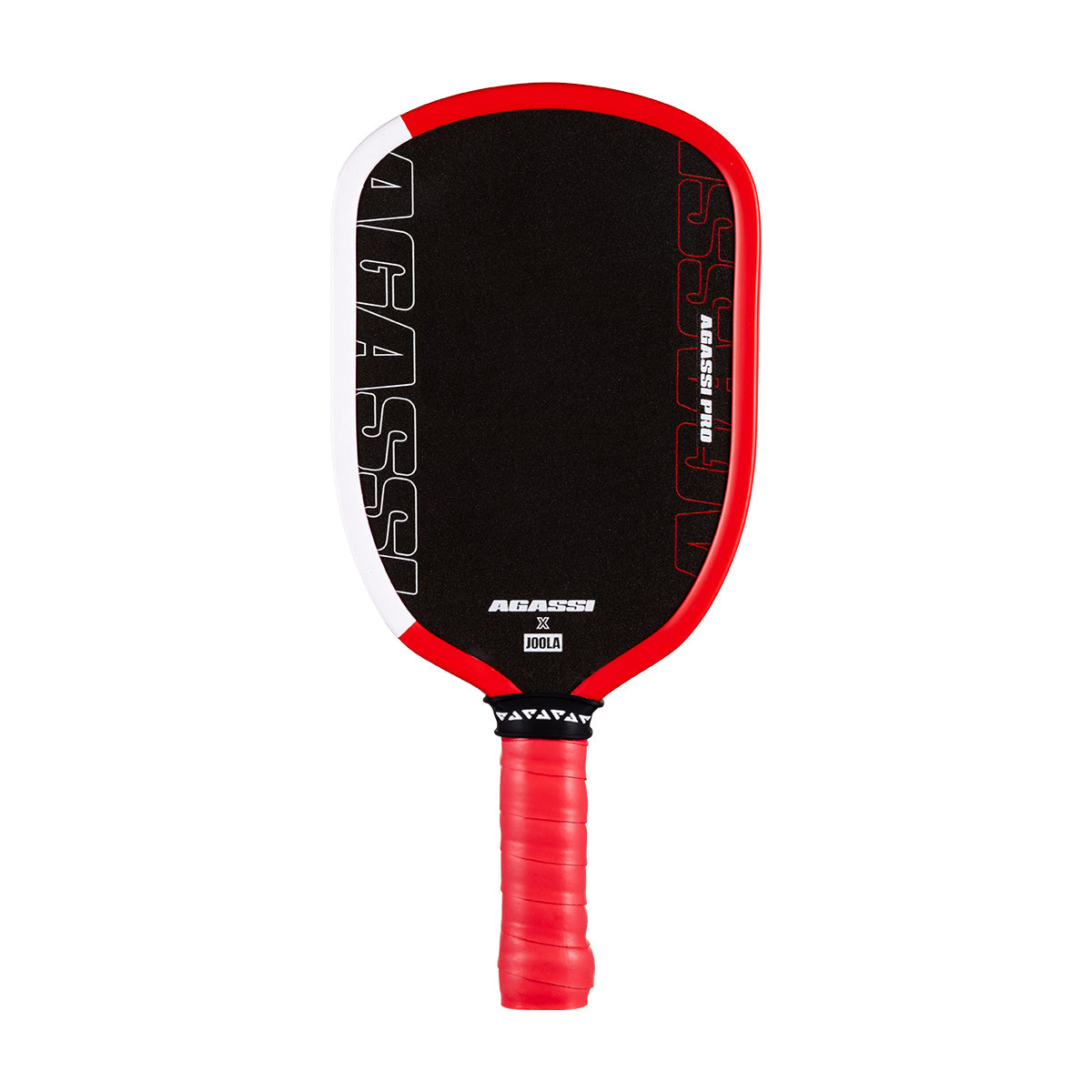 White background, miniature Agassi Pro Pickleball paddle collectors item.