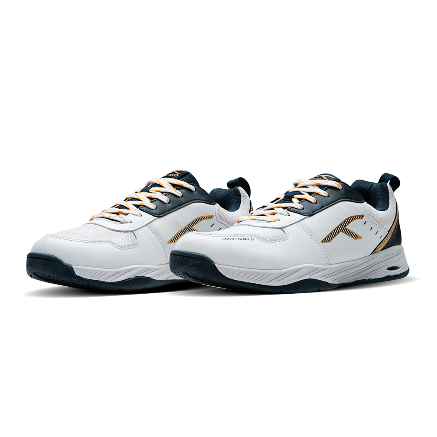 Court Shield-White/Navy/Gold