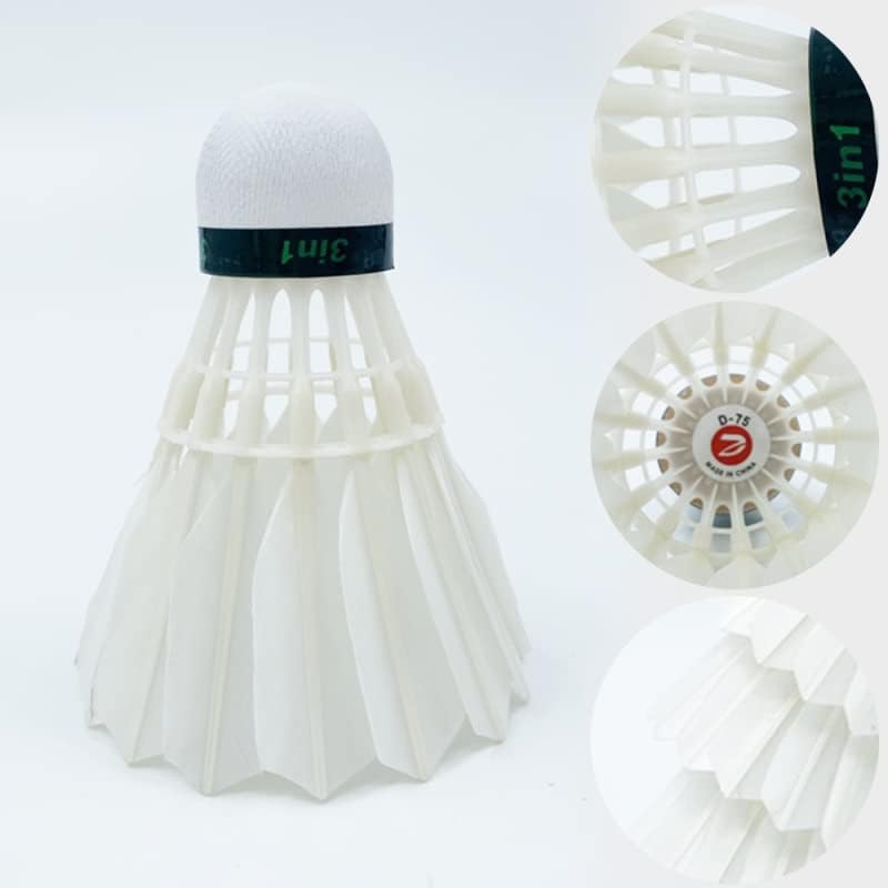 Dmantis D75 3in1 Competition Training Badminton Shuttlecocks Durable Duck Feather. Pack of 5