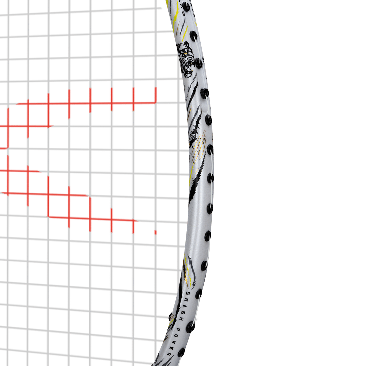 Hundred MegaForce White Strung Badminton Racket