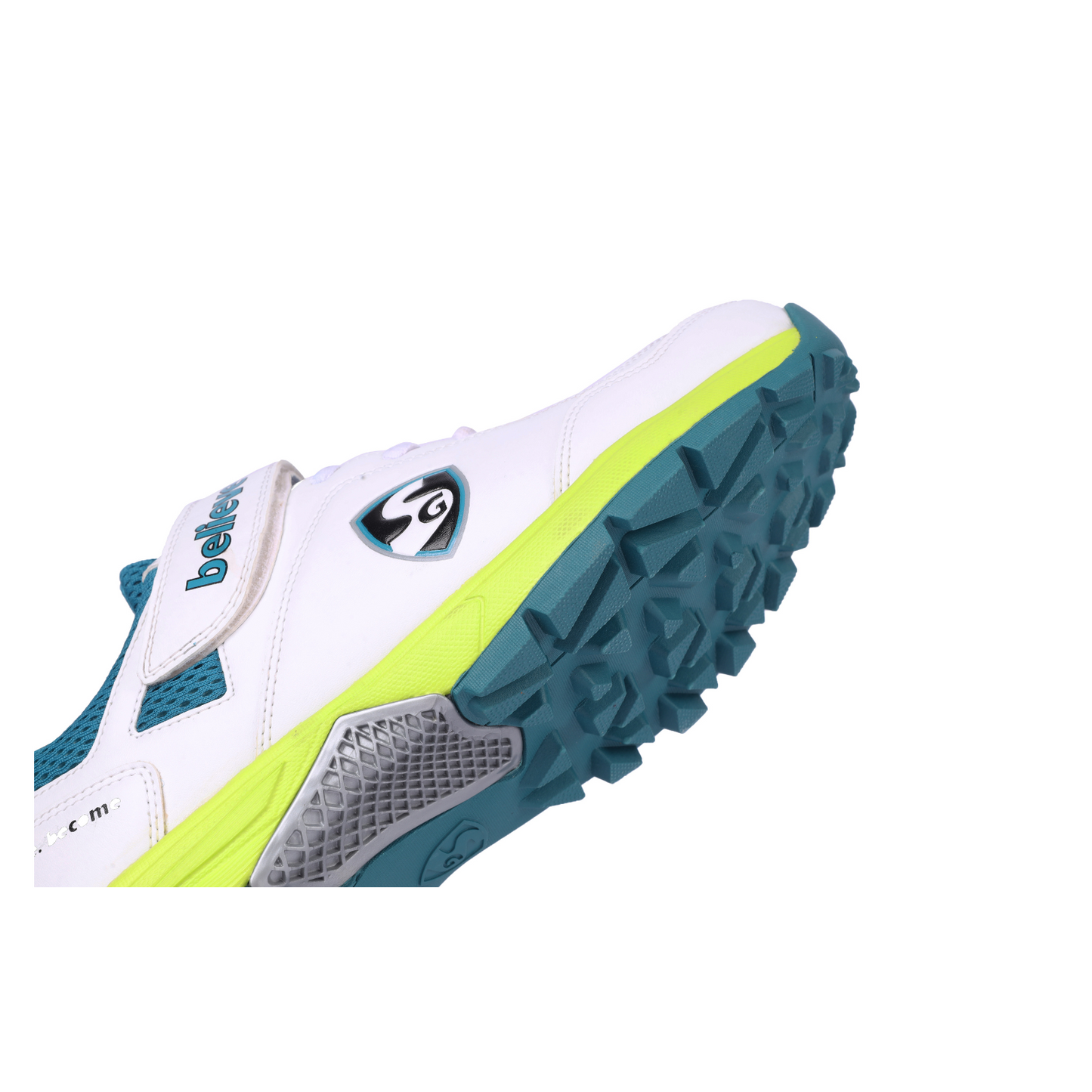 SG CENTURY 6.0 Cricket - تصميم أنيق باللون الأبيض/الأخضر البحري/الأخضر الفسفوري لتحقيق الأداء الأمثل