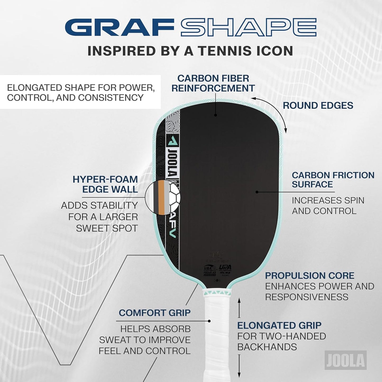 JOOLA Graf Pro V Steffi Graf Seaside Green Pickleball Paddle