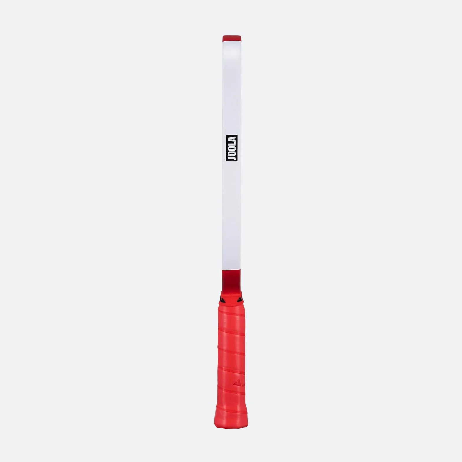 White background image, view of the white edge guard with JOOLA logo on the side of the Agassi x JOOLA Pro Pickleball Paddle.