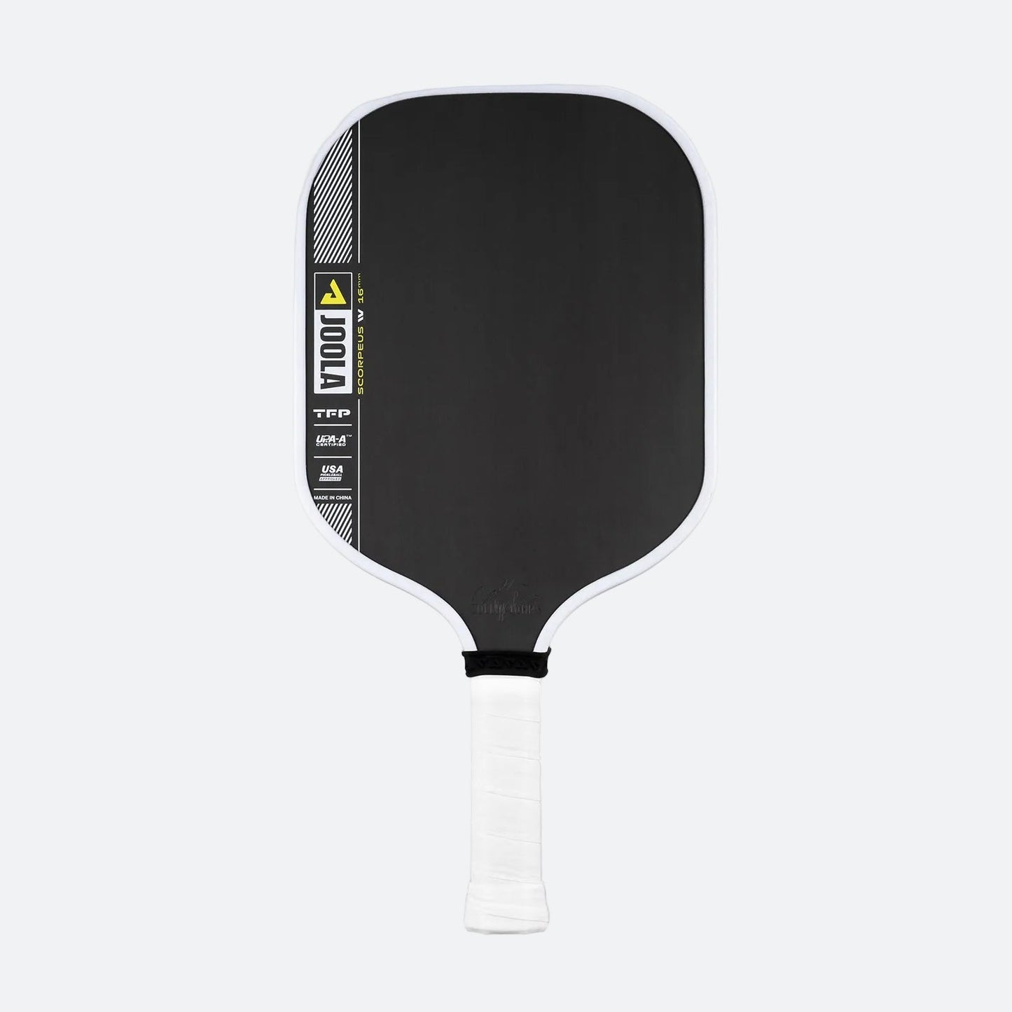 White background, product image of the JOOLA Collin Johns Scorpeus Pro IV Pickleball paddle.