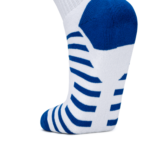 Stripe Quarter Length Performance Sports Socks_White
