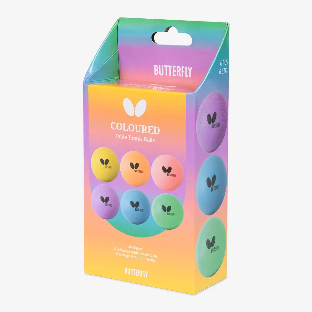 Butterfly Coloured Balls (Pack of 6)