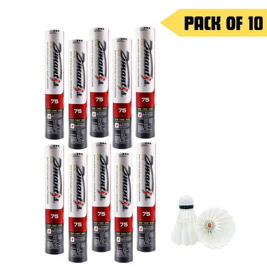 Dmantis D75 3in1 Competition Training Badminton Shuttlecocks Durable Duck Feather. Pack of 10